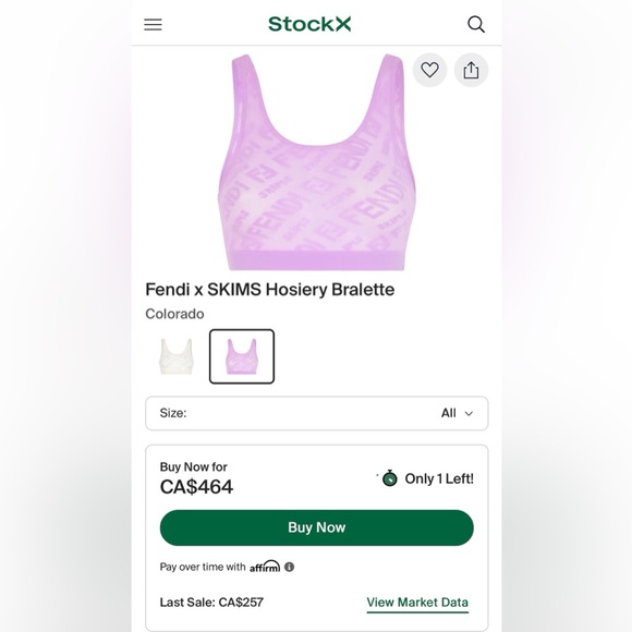 NIB Fendi x Skims hosiery bralette - Picture 2 of 5